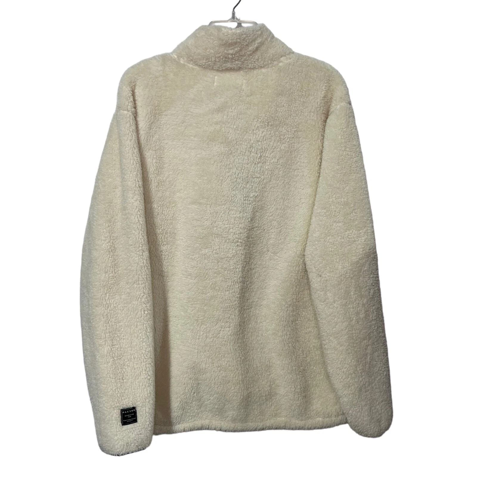 VETEMENTS Pacsun Felpa Uomo Giacca Pile Taglia XL Avorio Morbida Comoda Zip 1 4