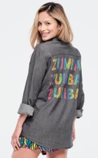 Zumba Funscape Long Sleeve Button Down - Z1T000720 - M
