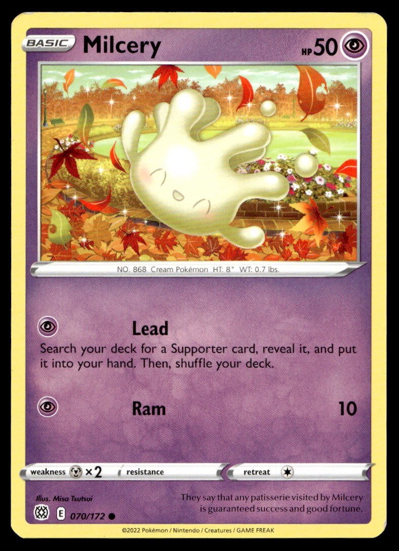 Milcery 70/172 Pokemon Card Brilliant Stars Common 50 HP Near Mint BU
