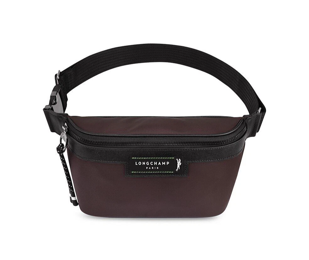 Longchamp Le Pliage Green Leather Cosmetic Bag in Black