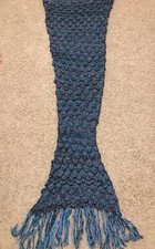 Hand Crocheted Mermaid Tail Blanket Wrap Soft Warm Fluffy Sleeping Adult (AH)