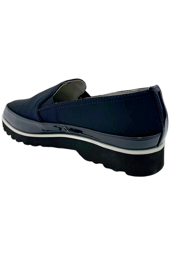 Donald Pliner Women's Conner Crepe Elastic Loafer Dark Blue - 第 3/3 張圖片