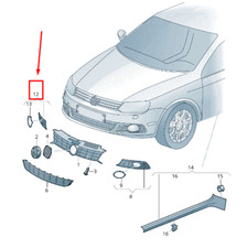 VW EOS 1F Lüftungsgitter Stoßstange vorne rechts 1Q0854662DQWA NEU ORIGINAL