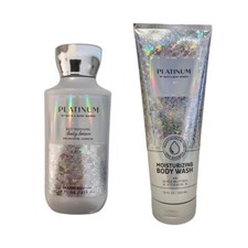 2 NEW Bath  Body Works Platinum Moisturizing Body Wash Shea Butter 10 oz Lotion