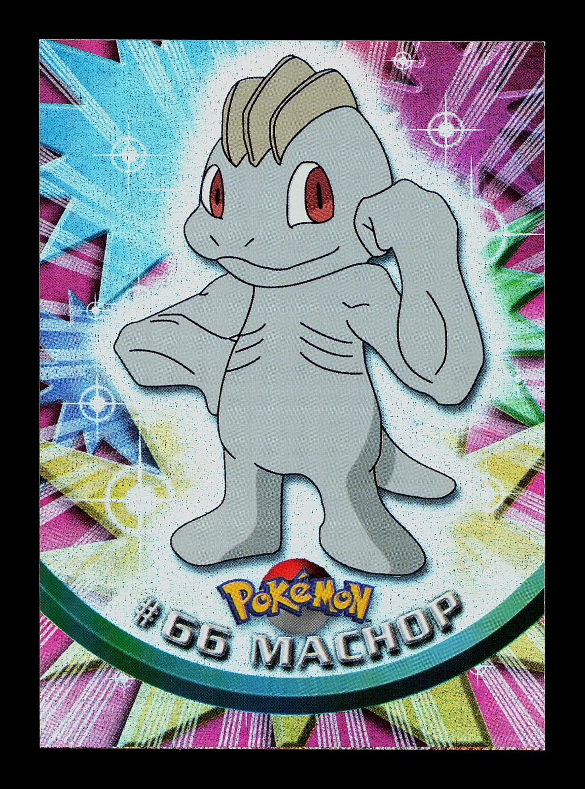 Pokemon Card - Machop #66 HOLO Blue Logo Series 1 Topps