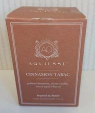 Aquiesse Luxury Scented Candle CINNAMON TABAC 6.5 oz. In Box New