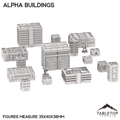 Mecha City Alpha Buildings - Small Scale Mech Wargames 6mm 8mm