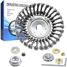 8" Weed Brush Steel Wire Trimmer Wheel Garden LawnMower Grass Cutter Head Tool