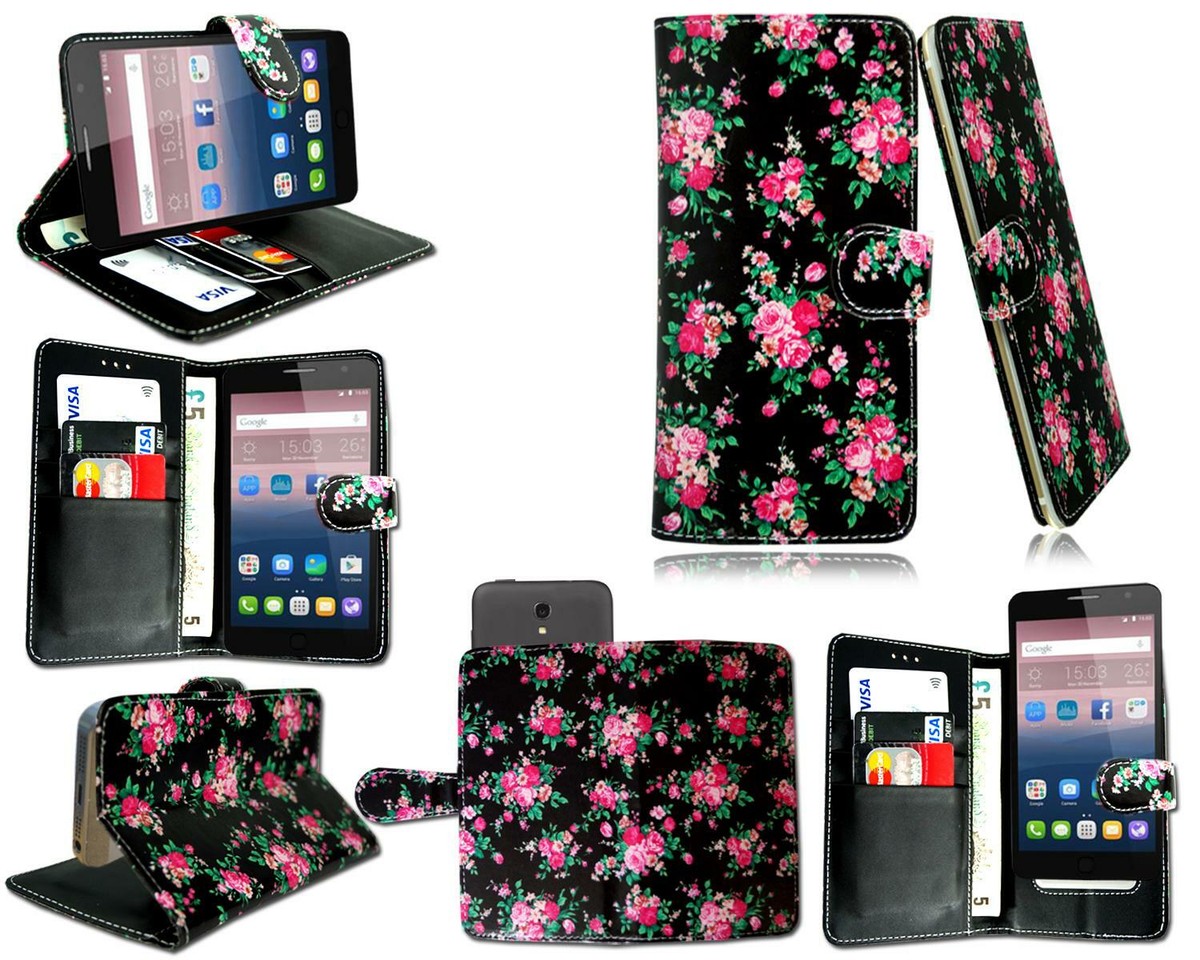 Per Lg K20 (2019) LMX120EMW Nuovo Universale pelle Nera Portafoglio Cover