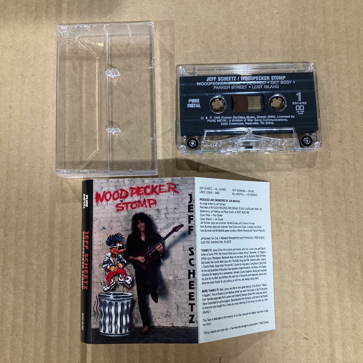 JEFF SCHEETZ: Woodpecker Stomp Cassette Tape Pure Metal Hard