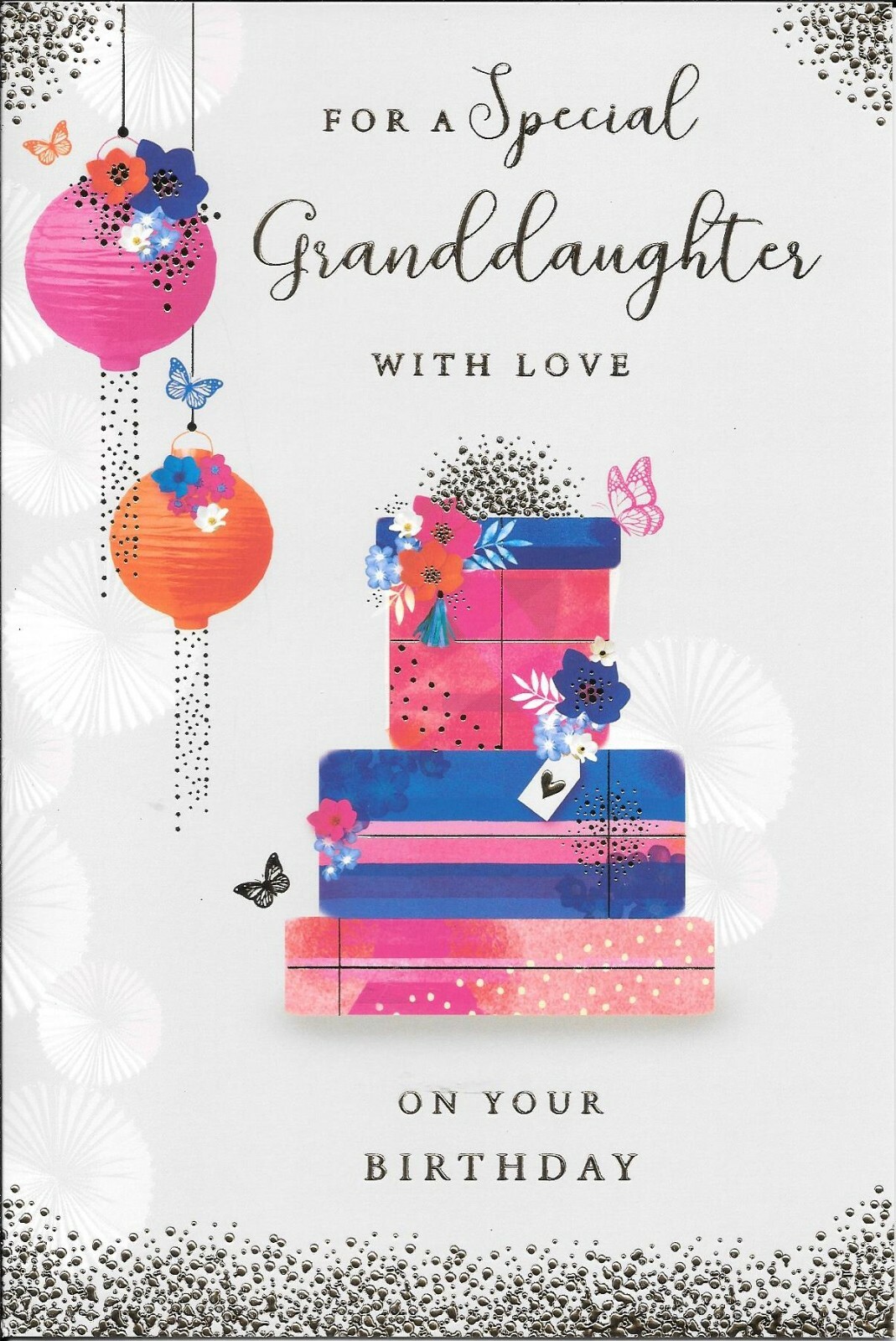 LARGER SIZE BIRTHDAY CARD FOR A SPECIAL GRANDDAUGHTER - PRESENTS