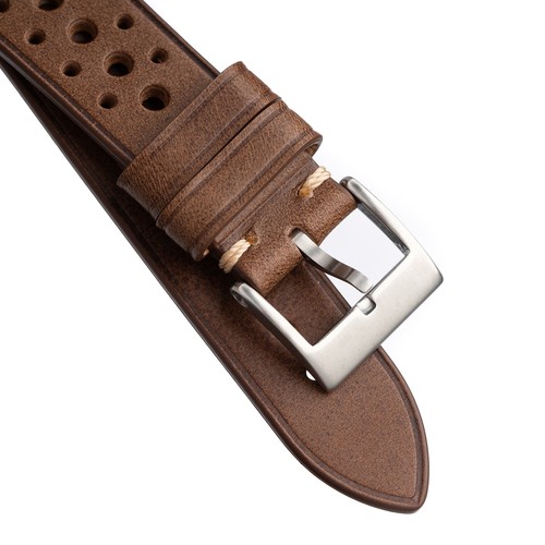 20 mm 22 mm Leder Rallye Racing Uhrenarmband Schnellverschlussband - schwarz hellbraun braun - Bild 35 von 61