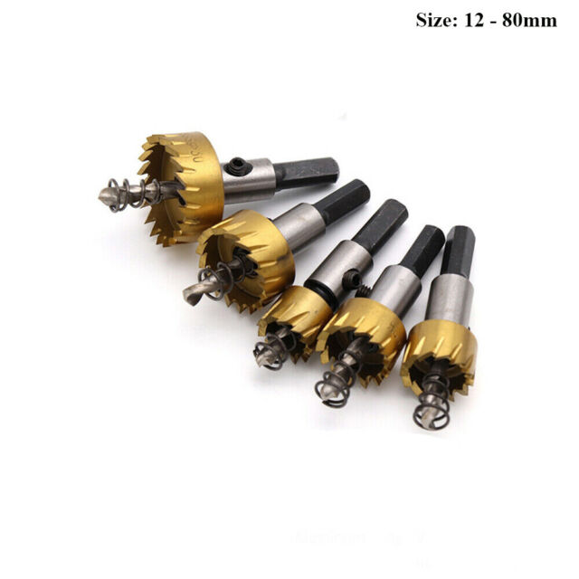 12-80mm HSS Titanium Hole Saw Tooth Drill Bit Metal Stainless Steel Alloy Cutter