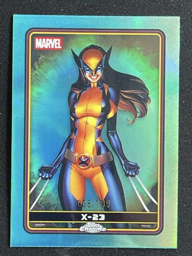 X-23 2025 Topps Chrome Deadpool Comic Accurate Aqua Refractor Base /199 #15