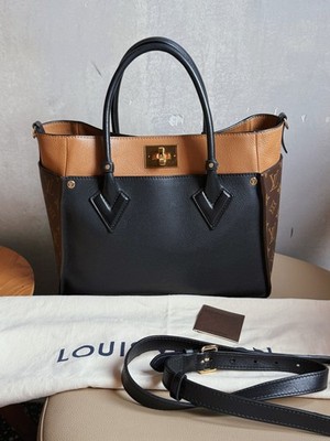 Louis Vuitton On My Side MM Monogram Canvas Tote 2Way Handbag Shoulder Bag