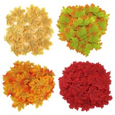 200 PCS Artificial Fall Leaves Fake Autumn Art Maple Thanksgiving Decor
