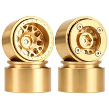 4PCS Brass Beadlock Wheel Rims for 1/24 Axial...
