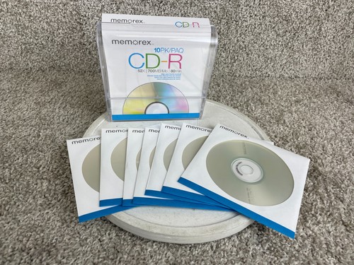 Memorex 10PK CD-R 52X 700MB 80min 10 pack CD-R Discs w/ Paper Sleeves