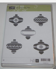 Stampin Up Christmas Collectibles CLEAR Mount Stamp Set of 5 Ornaments NEW