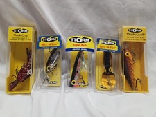 5 Storm NIB Fishing Lures 1 Chug Bug 2 Hot N Tot 1 ThunderCraw 1 ThunderCrank 