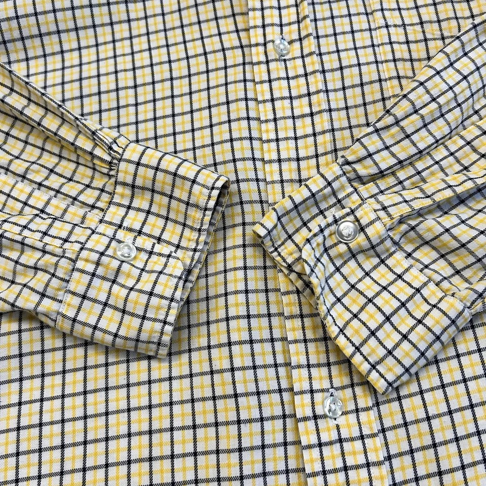 Vintage 1960s Brooks Brothers Brooks Flannel Shirt Sz 15 - Yellow/Black Check - Image 4 of 4