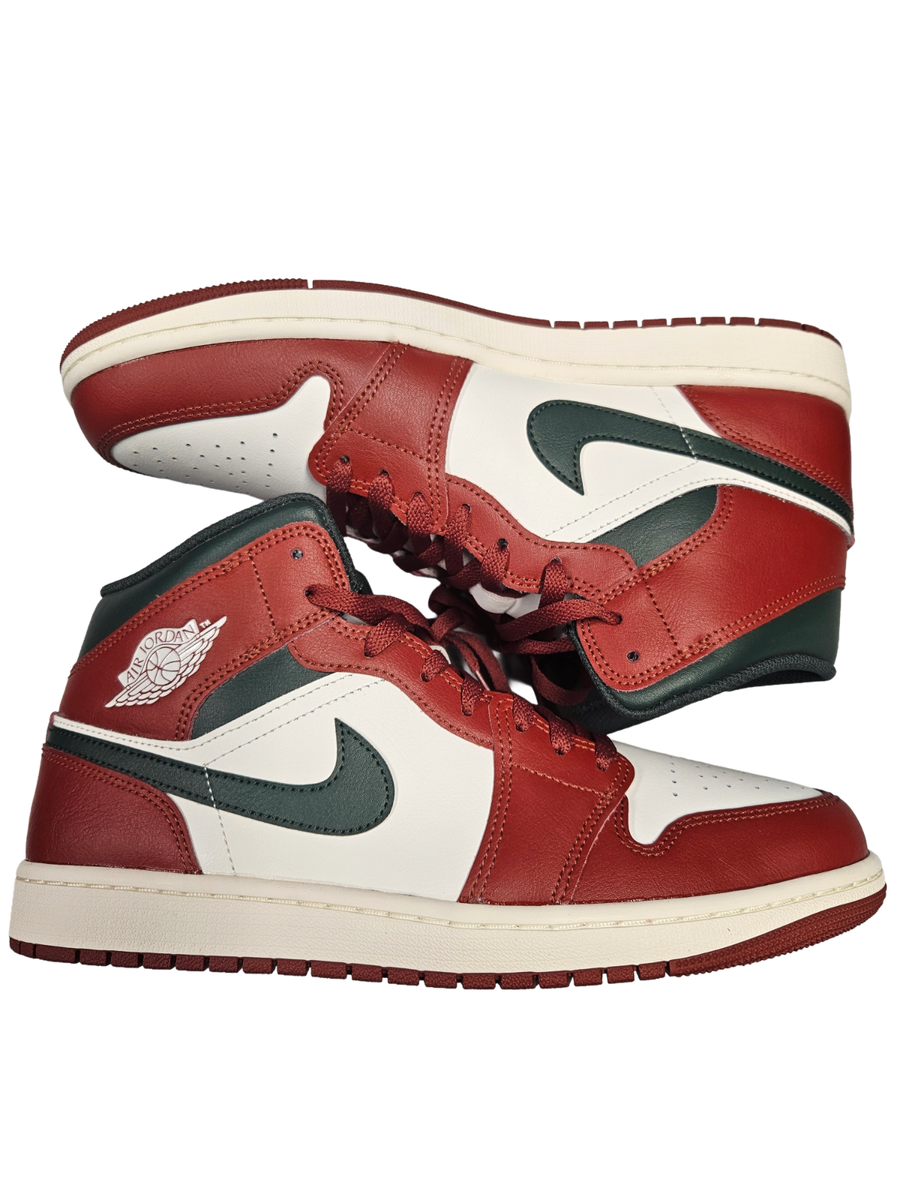 Size: 11.5 - *BRAND NEW* Air Jordan 1 Mid Sail/Midnight GREEN