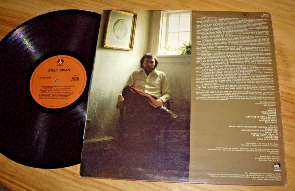 BILLY SWAN *OZ 1st Press 12" LP ' AT HIS BEST ' 1978 VGC+ - Image 2 of 2