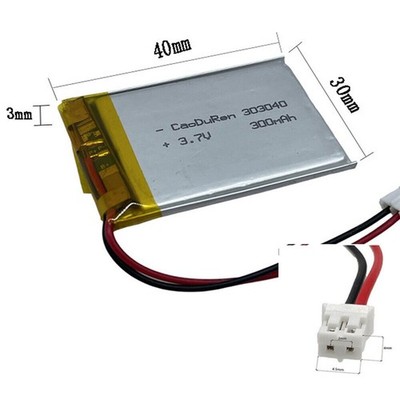 Rechargeable 3.7V 300Mah 303040 Li Polymer Ion Battery For Gps Mp4 DVD Camera