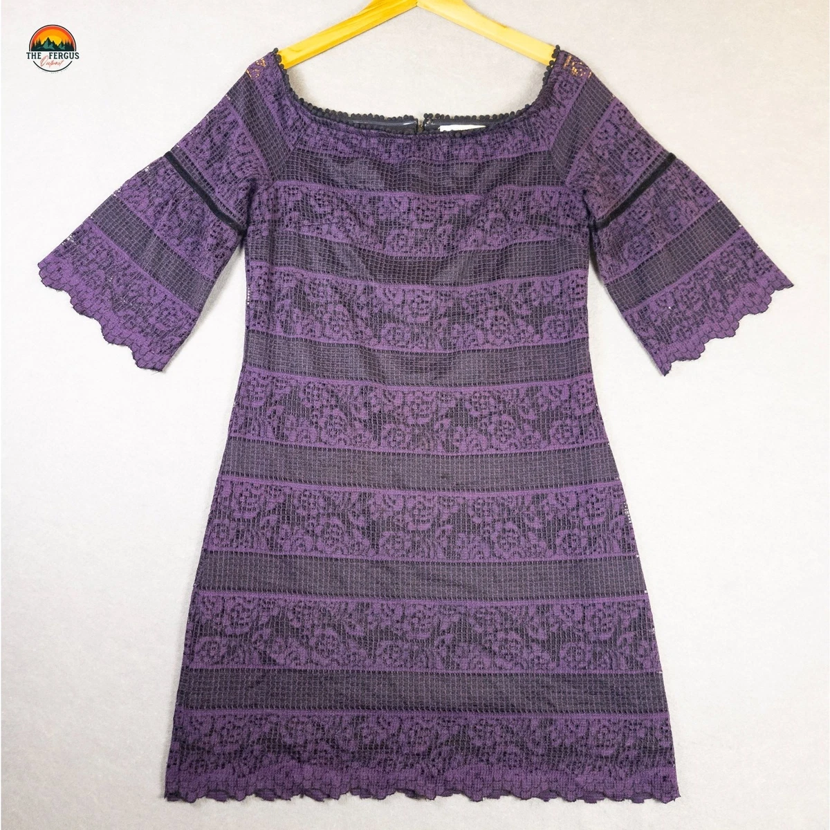 Jupe Femme Ligne A En Viscose Violette - White House Black Market Taille 4 (US) - Fermeture Zip - Occasion TB état