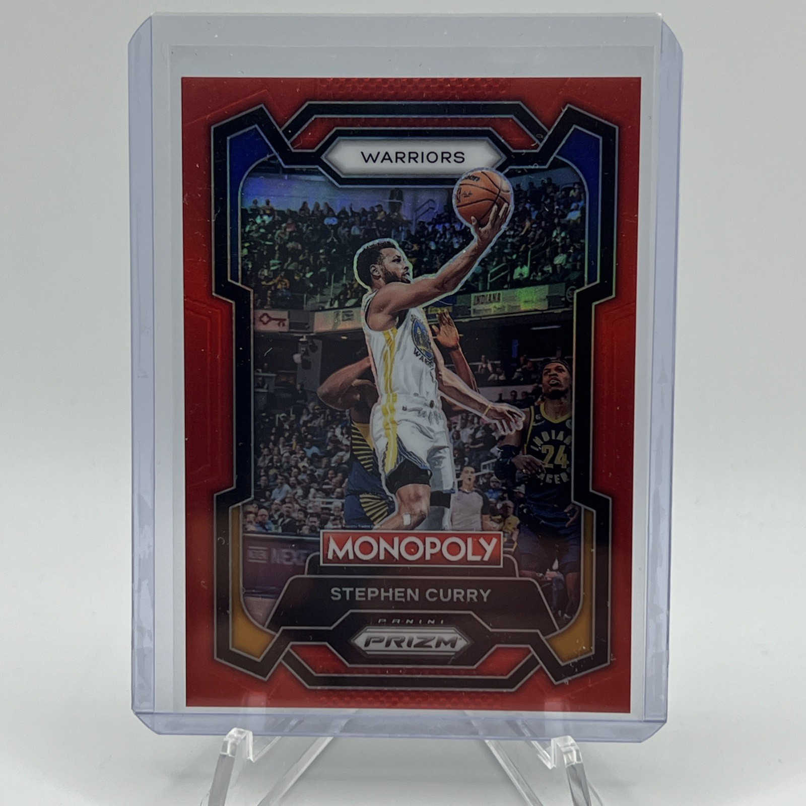 2023-24 Panini Prizm Monopoly Stephen Curry # 28 9/99 Red Prism