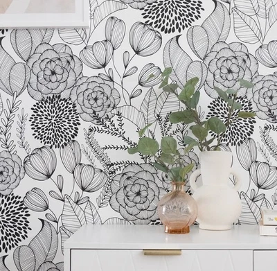 NU WALLPAPER Carta da parati Secret Black peeling and stick per cucina caratteristiche pareti