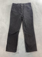 Vintage Wrangler Pants Mens 34x27 Black Corduroy 5 Pocket Zip Fly USA Made 90s