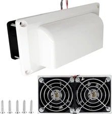 AUTOXBERT RV Side Vent Fan, 25W 12V Small 5.97in*3.15in, white 