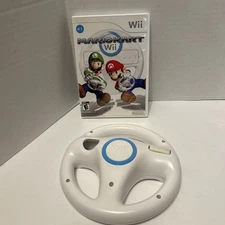 Mario Kart Wii (Nintendo Wii, 2008) W/ OEM Steering Wheel Complete Tested