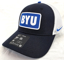 NEW Brigham Young BYU Cougars Nike Rise Navy Snapback Trucker Cap Hat Adult M/L