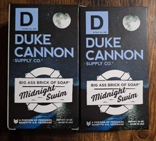New in Box Lot of 2 Duke Cannon Midnight Swim Scent Men's Bar Soap 10 oz.