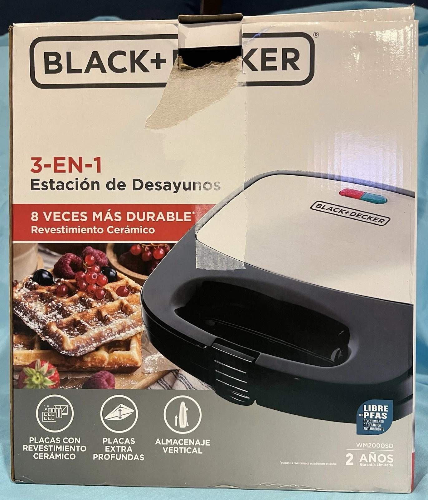 BLACK+DECKER 3-in-1 Morning Meal Station Waffle Maker Grill & Sandwich Maker