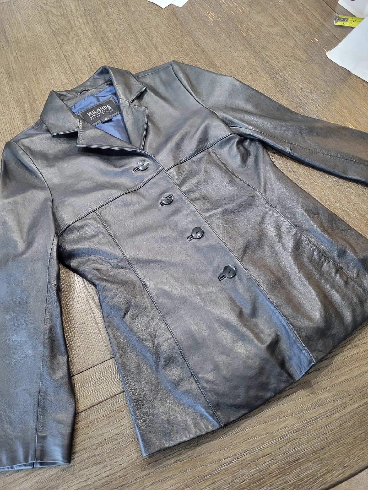 Pelle Studio Wilsons Leather Jacket Black Women's Size Large 4 Button RN #69426