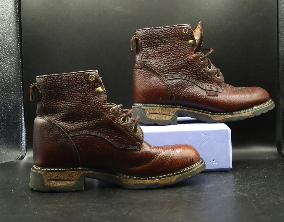 Tony Lama TW953Y 棕色青少年系带皮靴,青少年尺码 2.5 — 第 2/4 张图片