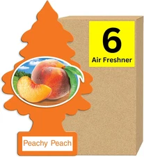 Cardboard Hanging Car, Home & Office Air Freshener, Peachy Peach (Pack of 6)