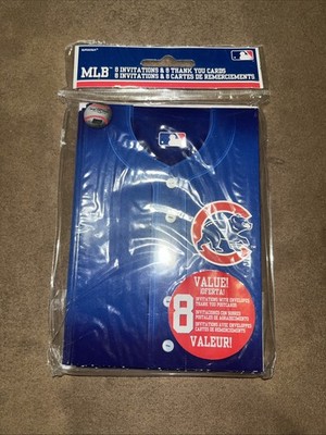 Chicago Cubs Party Invitations and Thank You Cards (8 of each, 16 in total)