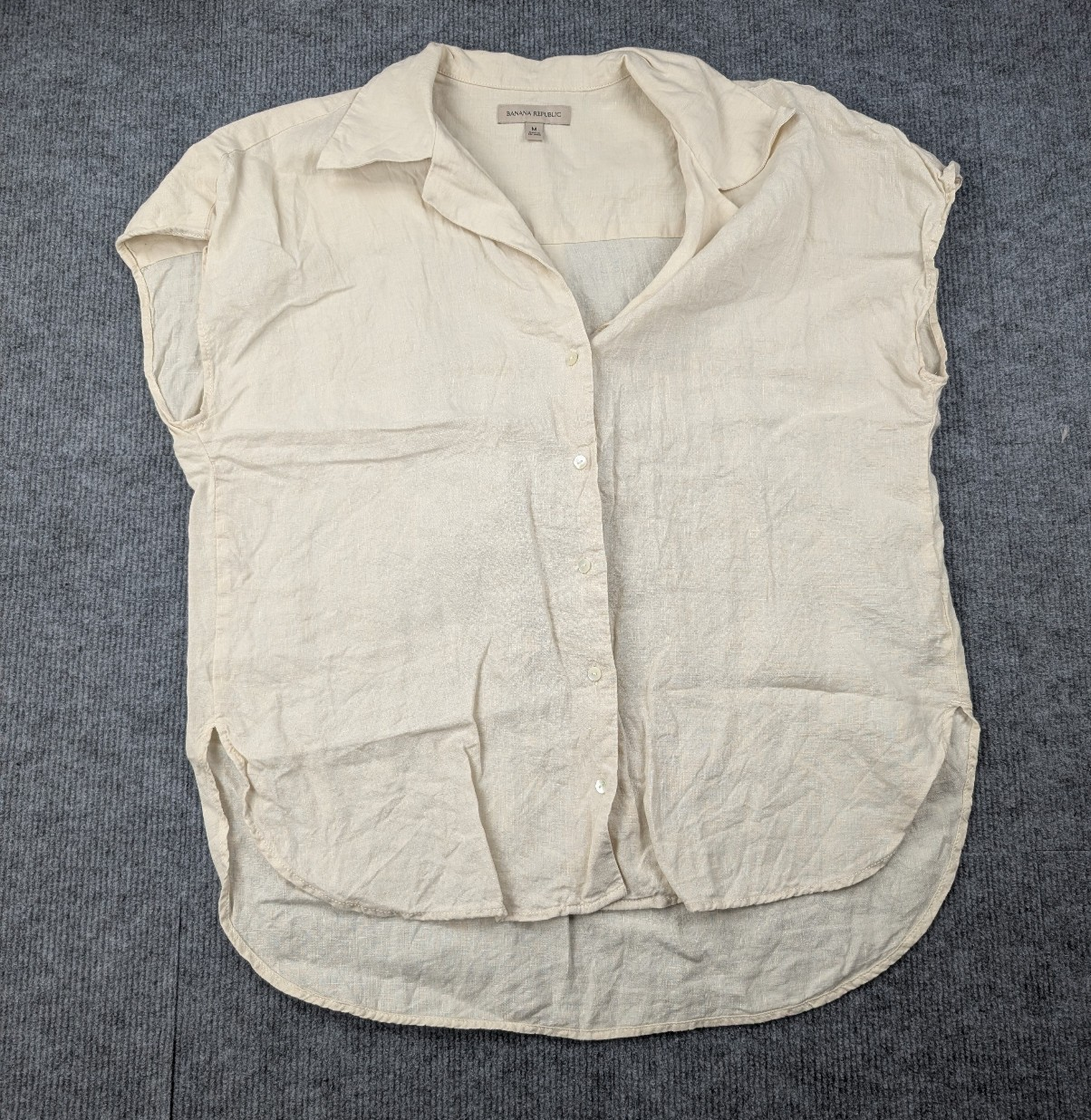 Banana Republic Camp Shirt Womens Medium Linen Coastal Lightweight Beach Resort