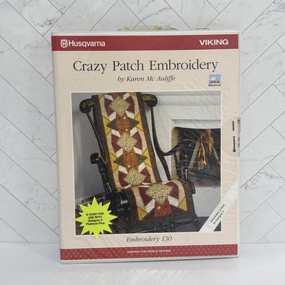 Crazy Patch Embroidery Designs D-Card #130 Husqvarna Viking Designer 2