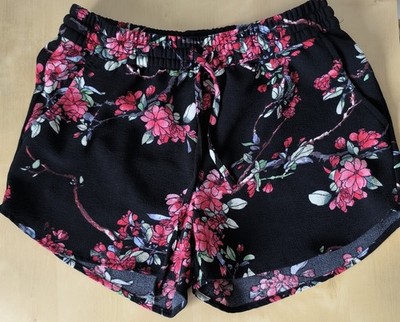 Only Shorts Blumenmuster Floral Schwarz Rot Gr 36 Sommer Boho