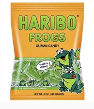 Haribo FROGS Gummy Candy 4 LB Bulk Gummi Candies Gummies (12 Bags 5oz EACH)