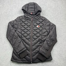 Tommy Hilfiger Womens Small Puffer Jacket Light Weight Hooded Packable Coat
