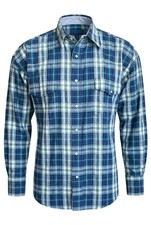 Vintage Wrangler Western Shirt Mens XXL Blue Plaid Flannel Pearl Snap Cowboy