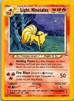 Pokémon Light Ninetales 50/105 Neo Destiny 1995 Englisch