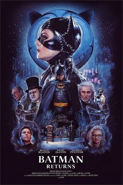 Batman Returns Catwoman Gotham Vintage Movie Art Poster
