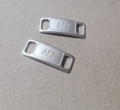 Nike AF1 Replacement Lace Tags Shoe badge SILVER Air Force Ones Dubraes BEST